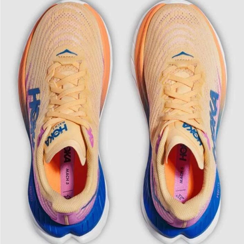 Hoka One One Mach 5 Running Shoes Size 9B Women’s Orange Blue Purple